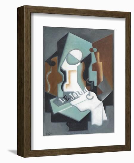 Bottle and Fruit Dish-Juan Gris-Framed Art Print