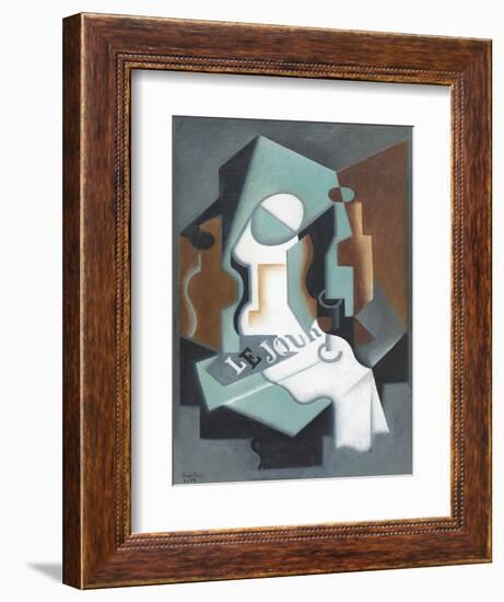 Bottle and Fruit Dish-Juan Gris-Framed Art Print