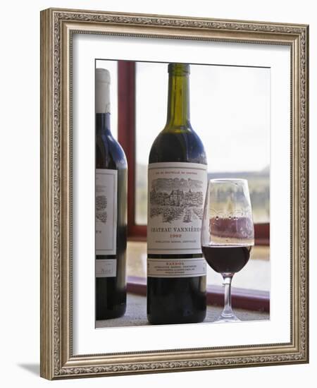 Bottle and Glass, Chateau Vannieres, La Cadiere d'Azur, Bandol, Var, Cote d'Azur, France-Per Karlsson-Framed Photographic Print