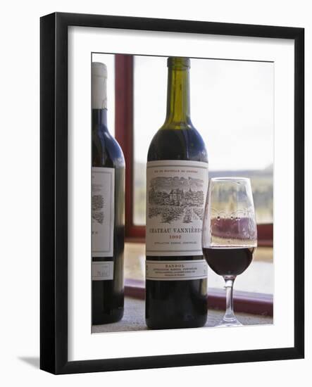 Bottle and Glass, Chateau Vannieres, La Cadiere d'Azur, Bandol, Var, Cote d'Azur, France-Per Karlsson-Framed Photographic Print