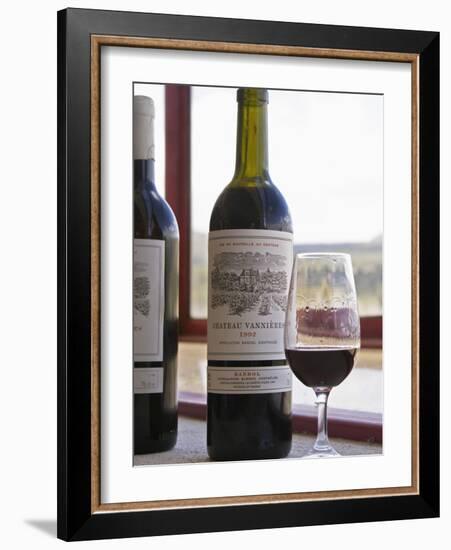 Bottle and Glass, Chateau Vannieres, La Cadiere d'Azur, Bandol, Var, Cote d'Azur, France-Per Karlsson-Framed Photographic Print