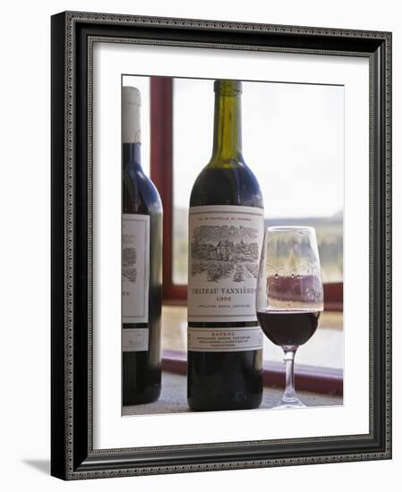 Bottle and Glass, Chateau Vannieres, La Cadiere d'Azur, Bandol, Var, Cote d'Azur, France-Per Karlsson-Framed Photographic Print