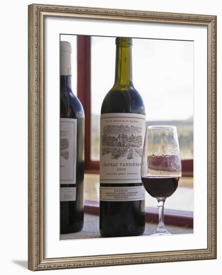 Bottle and Glass, Chateau Vannieres, La Cadiere d'Azur, Bandol, Var, Cote d'Azur, France-Per Karlsson-Framed Photographic Print