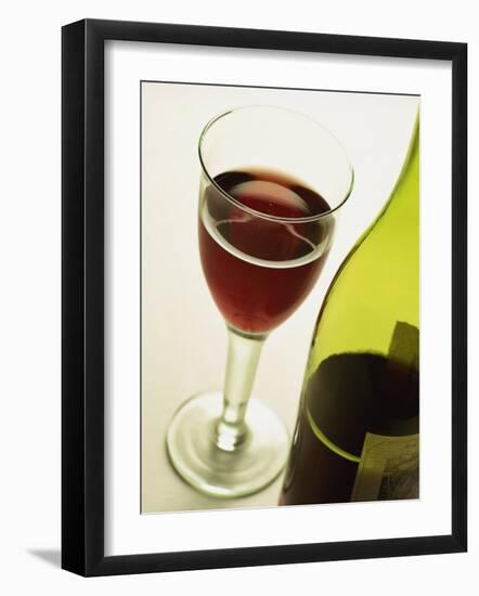 Bottle and Glass of Red Wine-Miller John-Framed Photographic Print