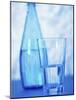 Bottle and glass of water-null-Mounted Photographic Print