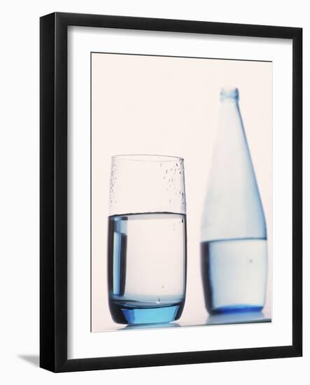 Bottle and glass of water-null-Framed Photographic Print