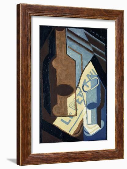 Bottle and Glass-Juan Gris-Framed Giclee Print