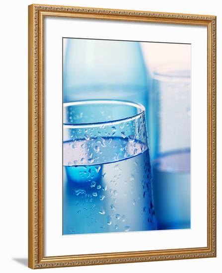 Bottle and glasses of water-null-Framed Photographic Print