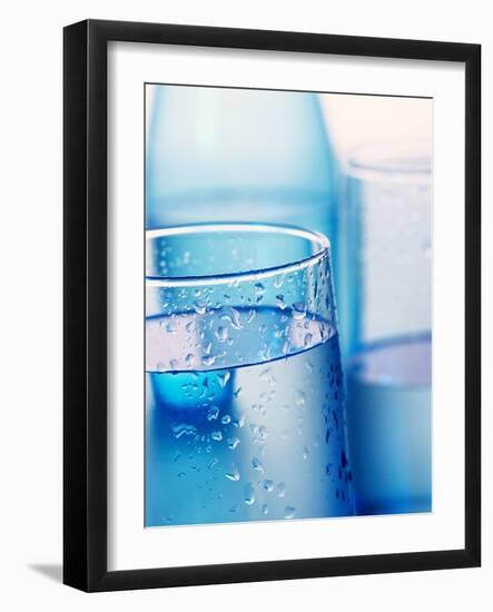 Bottle and glasses of water-null-Framed Photographic Print