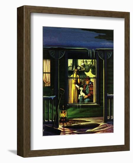 "Bottle Feeding a Lamb," March 3, 1945-Stevan Dohanos-Framed Giclee Print