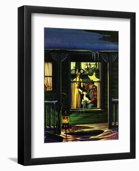 "Bottle Feeding a Lamb," March 3, 1945-Stevan Dohanos-Framed Giclee Print