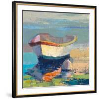 Bottle Green Boat-Beth A^ Forst-Framed Art Print