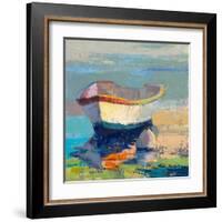 Bottle Green Boat-Beth A. Forst-Framed Art Print