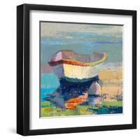 Bottle Green Boat-Beth A. Forst-Framed Art Print
