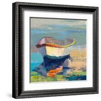 Bottle Green Boat-Beth A. Forst-Framed Art Print