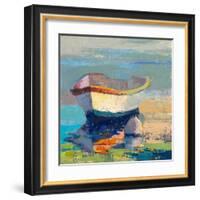 Bottle Green Boat-Beth A. Forst-Framed Art Print