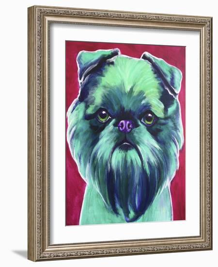 Bottle Green Brussels Griffon-Dawgart-Framed Giclee Print