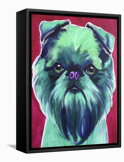 Bottle Green Brussels Griffon-Dawgart-Framed Premier Image Canvas