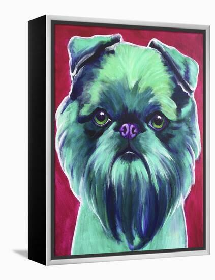 Bottle Green Brussels Griffon-Dawgart-Framed Premier Image Canvas