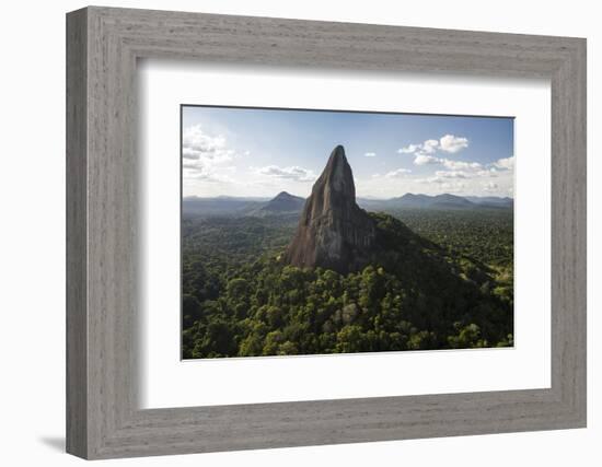 Bottle Mountain, Granite Outcrop. Savanna South Rupununi, Guyana-Pete Oxford-Framed Photographic Print