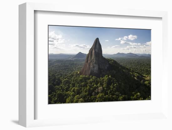 Bottle Mountain, Granite Outcrop. Savanna South Rupununi, Guyana-Pete Oxford-Framed Photographic Print