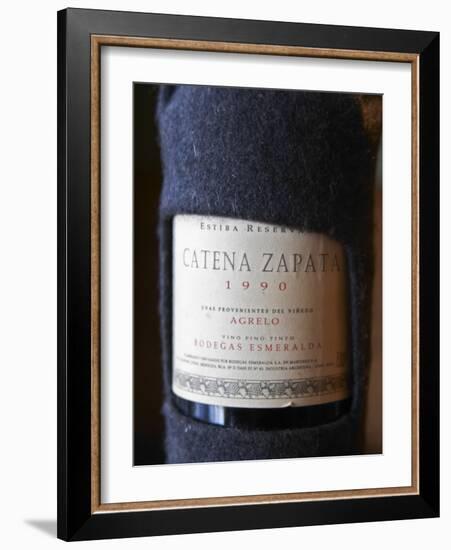 Bottle of Estiba Reserva Catena Zapata, Bodegas Esmeralda, O'Farrell Restaurant-Per Karlsson-Framed Photographic Print