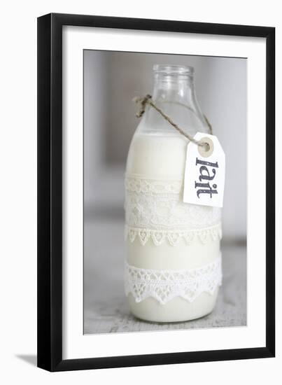 Bottle of Milk with 'lait' Sign-Tom Quartermaine-Framed Giclee Print