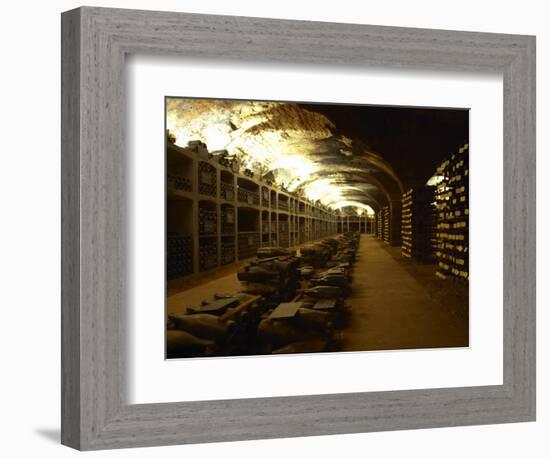 Bottles in the Treasure Chamber, Maison Louis Jadot, Beaune, Cote d'Or, Burgundy, France-Per Karlsson-Framed Photographic Print