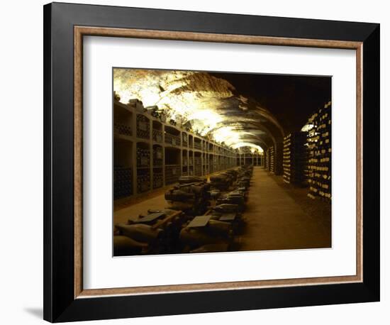 Bottles in the Treasure Chamber, Maison Louis Jadot, Beaune, Cote d'Or, Burgundy, France-Per Karlsson-Framed Photographic Print