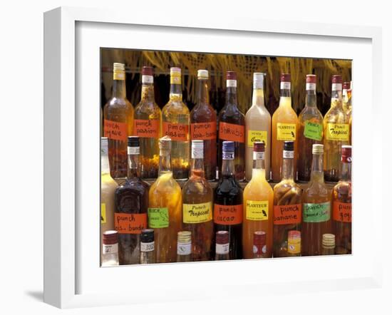 Bottles of Local Rum Drinks at Le Diamant Village, Martinique, West Indies, Caribbean-Guy Thouvenin-Framed Photographic Print