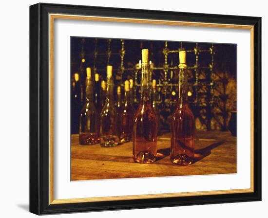 Bottles of Tokaj Wine, Kiralyudvar Winery, Tokaj, Hungary-Per Karlsson-Framed Photographic Print