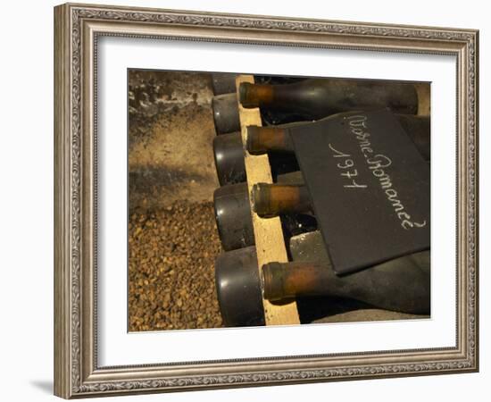 Bottles of Vosne Romanee, Burgundy Wine, Maison Louis Jadot, Beaune, Cote d'Or, Bourgogne, France-Per Karlsson-Framed Photographic Print
