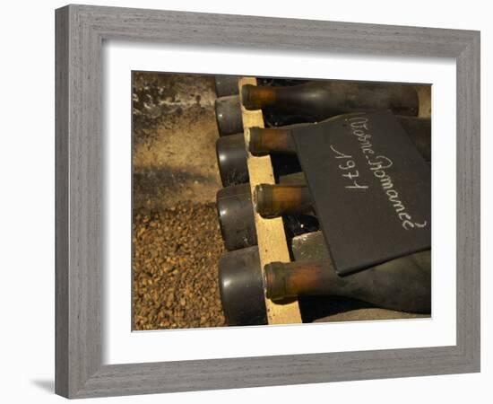 Bottles of Vosne Romanee, Burgundy Wine, Maison Louis Jadot, Beaune, Cote d'Or, Bourgogne, France-Per Karlsson-Framed Photographic Print