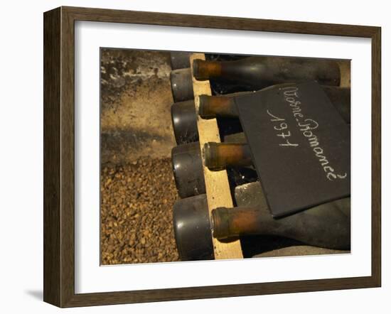 Bottles of Vosne Romanee, Burgundy Wine, Maison Louis Jadot, Beaune, Cote d'Or, Bourgogne, France-Per Karlsson-Framed Photographic Print