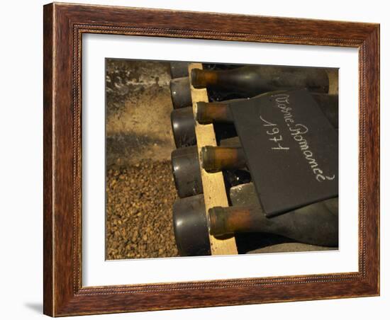 Bottles of Vosne Romanee, Burgundy Wine, Maison Louis Jadot, Beaune, Cote d'Or, Bourgogne, France-Per Karlsson-Framed Photographic Print