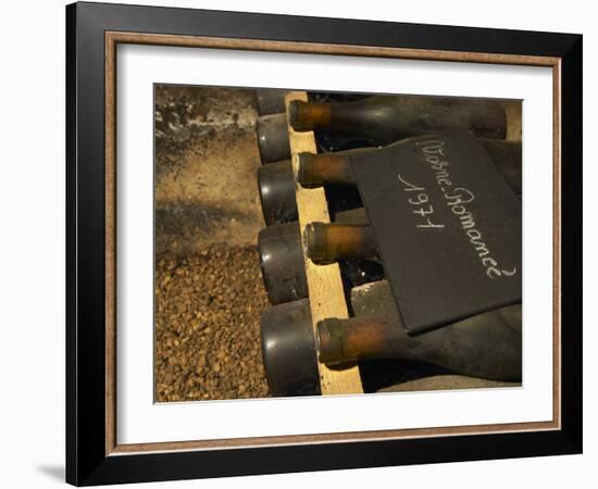 Bottles of Vosne Romanee, Burgundy Wine, Maison Louis Jadot, Beaune, Cote d'Or, Bourgogne, France-Per Karlsson-Framed Photographic Print