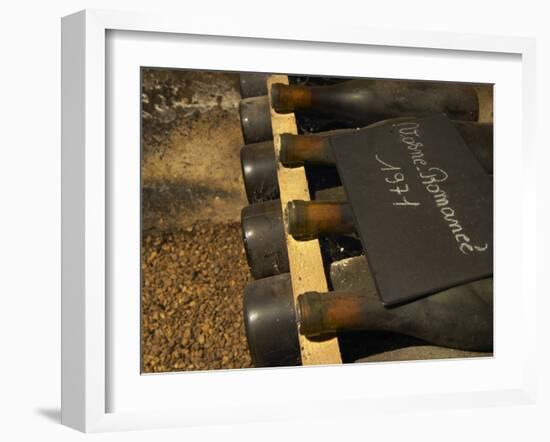 Bottles of Vosne Romanee, Burgundy Wine, Maison Louis Jadot, Beaune, Cote d'Or, Bourgogne, France-Per Karlsson-Framed Photographic Print