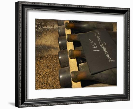 Bottles of Vosne Romanee, Burgundy Wine, Maison Louis Jadot, Beaune, Cote d'Or, Bourgogne, France-Per Karlsson-Framed Photographic Print