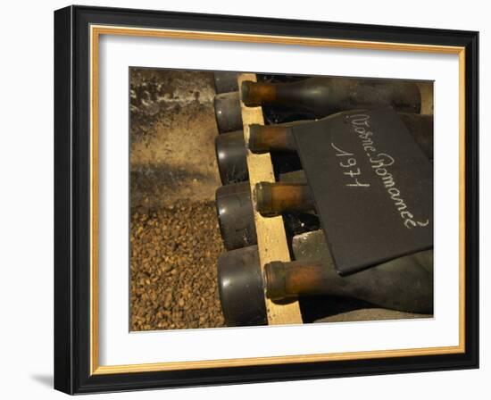 Bottles of Vosne Romanee, Burgundy Wine, Maison Louis Jadot, Beaune, Cote d'Or, Bourgogne, France-Per Karlsson-Framed Photographic Print