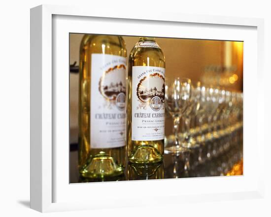 Bottles of White Wine Choteau, Leognan, Gironde, France-Per Karlsson-Framed Photographic Print