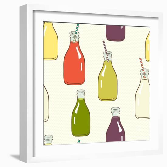 Bottles Pattern-TashaNatasha-Framed Art Print