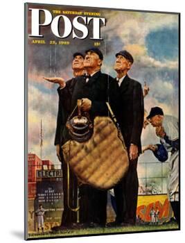 "Bottom of the Sixth" (Three Umpires) Saturday Evening Post Cover, April 23,1949-Norman Rockwell-Mounted Giclee Print