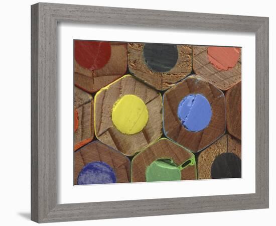 Bottoms of Colored Pencils-null-Framed Photographic Print