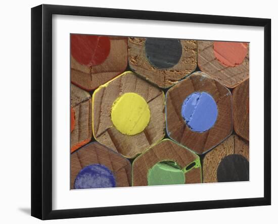 Bottoms of Colored Pencils-null-Framed Photographic Print