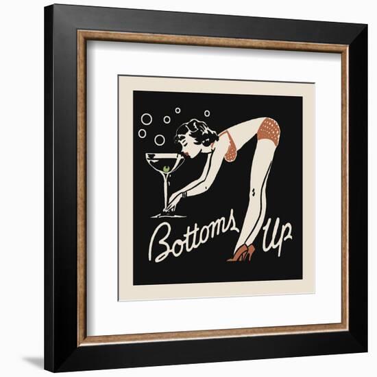 Bottoms Up-Retro Series-Framed Art Print