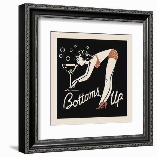 Bottoms Up-Retro Series-Framed Art Print