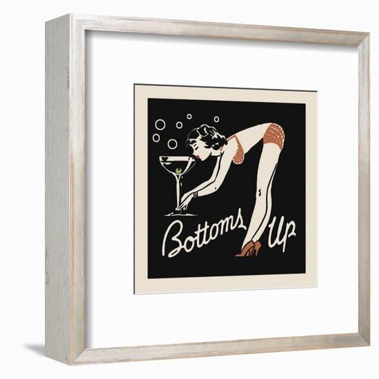 Bottoms Up-Retro Series-Framed Art Print