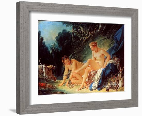 Boucher: Diana Bathing-Francois Boucher-Framed Giclee Print