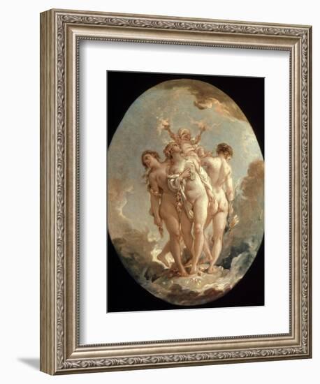 Boucher: Three Graces, 18 C-Francois Boucher-Framed Giclee Print