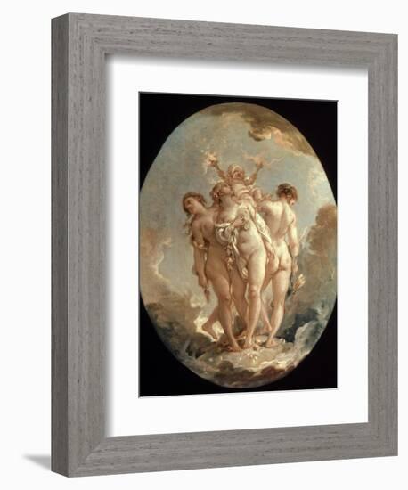 Boucher: Three Graces, 18 C-Francois Boucher-Framed Giclee Print